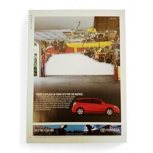 2004 Toyota Matrix Print Ad Red Car Garage Sports Gear Theres Place in Your Life